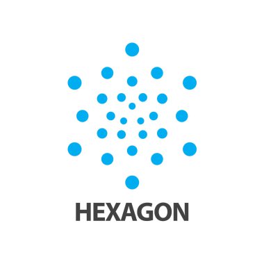 Altıgen nokta logo konsept tasarımı. Sembol grafik şablon öğesi vektörü