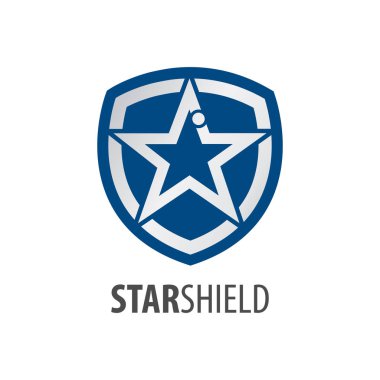 Star shield logo concept design. Symbol graphic template element 