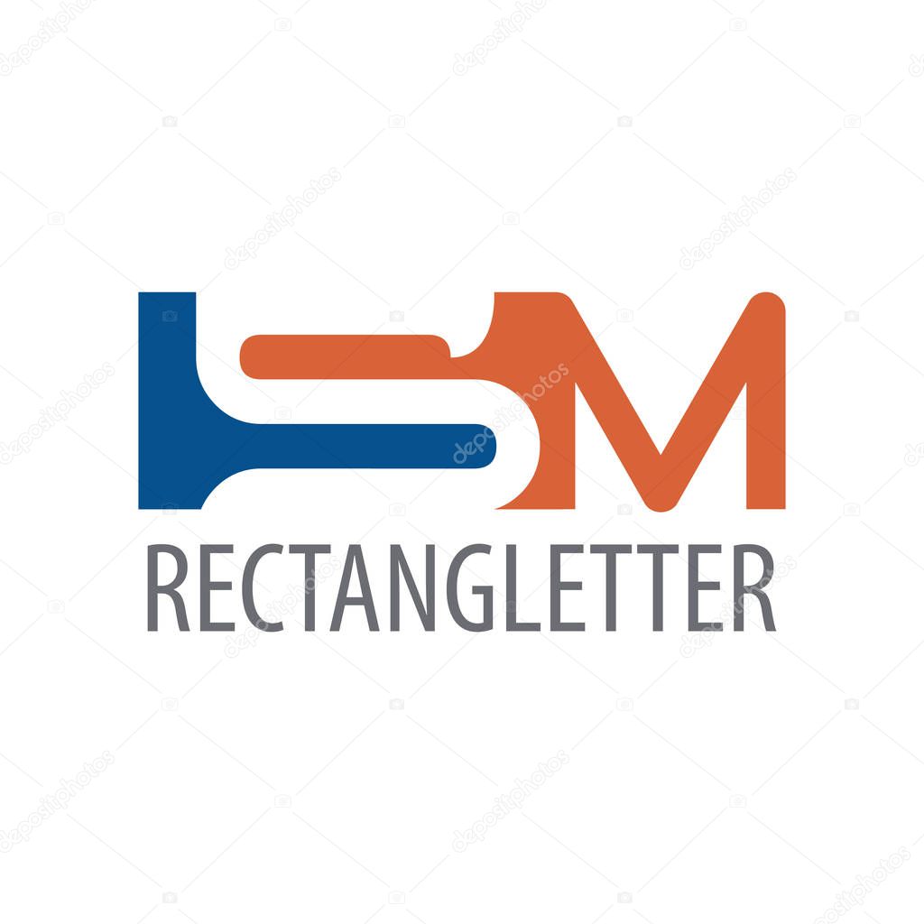 Rectangle initial letter SM logo concept design. Symbol graphic template element vector