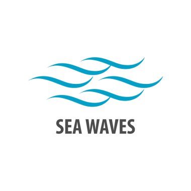 Basit fırça hat deniz dalgaları logo konsept tasarımı. Sembol grafik şablon öğesi vektör