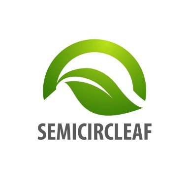 Yarım daire yaprak logo konsept tasarımı. Sembol grafik şablon öğesi vektör