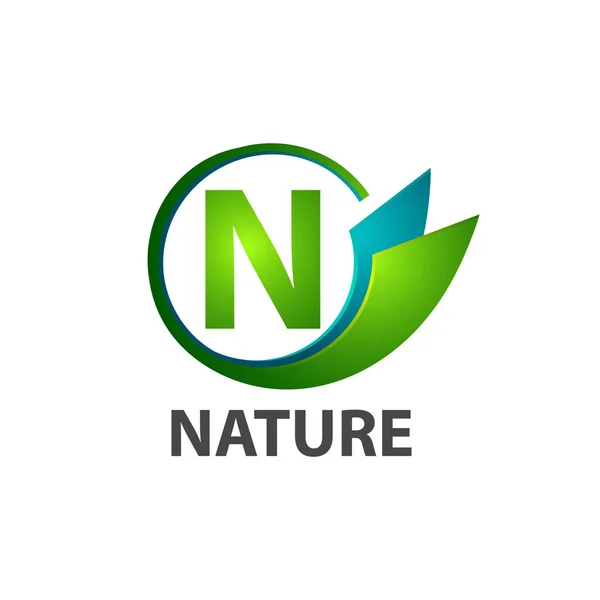 Daire Ilk Harf Doğa Logo Konsept Tasarımı Sembol Grafik Şablon — Stok Vektör