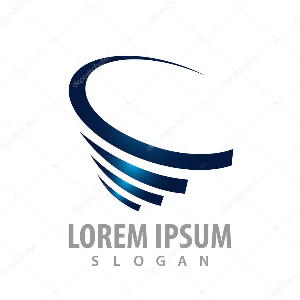 Abstract tornado logo concept design. Symbol graphic template element