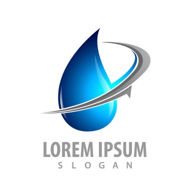 Su damlası swoosh logo konsept tasarımı. Sembol grafik şablon öğesi 