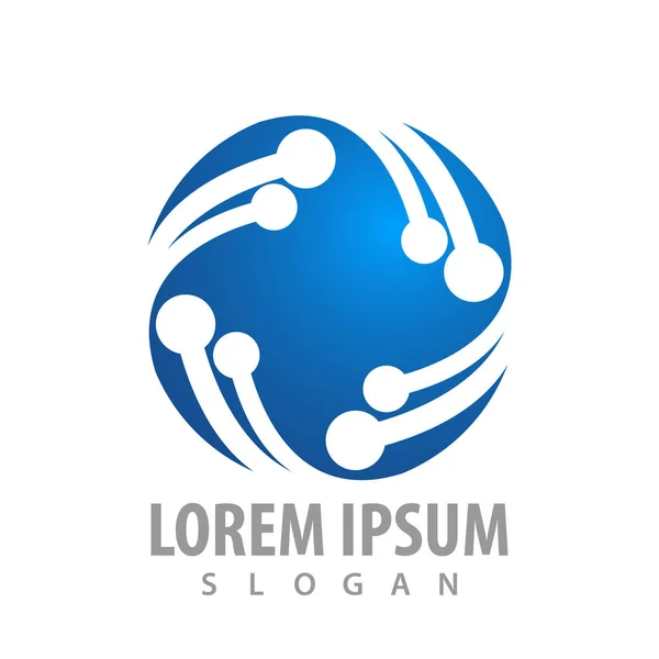 dairesel molekül küre logo konsept tasarımı. Sembol grafik şablon öğesi 