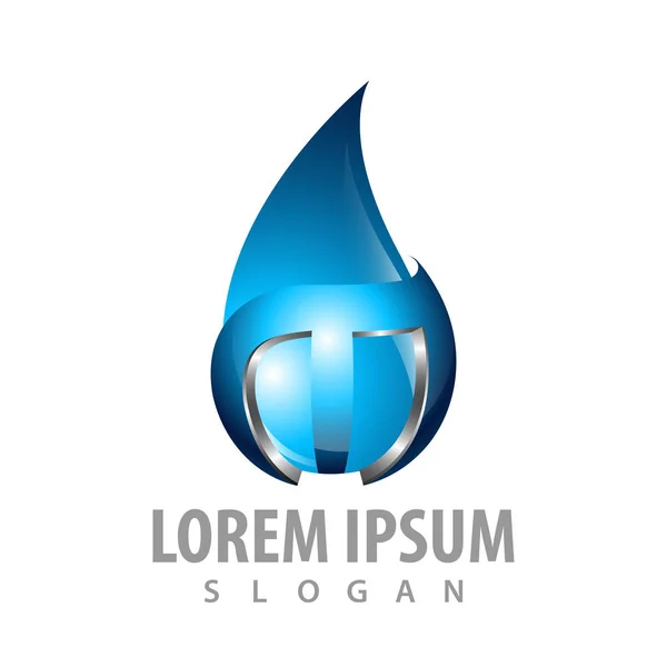 Technology Water Drop Logo Concept Design Symbol Graphic Template Element — Stock Vector