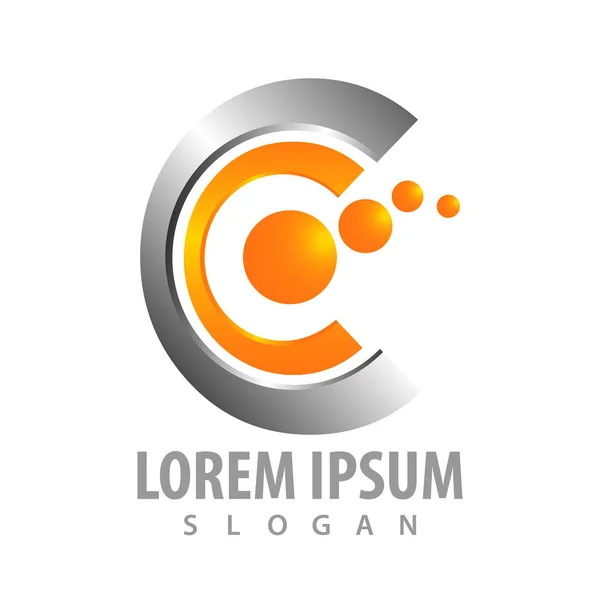 logo konsept tasarımı. Geometrik parlak mektubu Cc sembolü grafik te