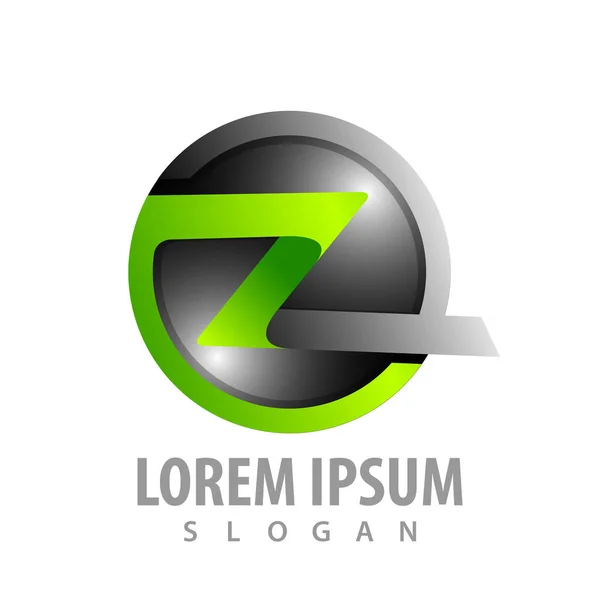 Cirkel bokstaven Z ribbon logo konceptdesign. Symbolen grafisk templ — Stock vektor