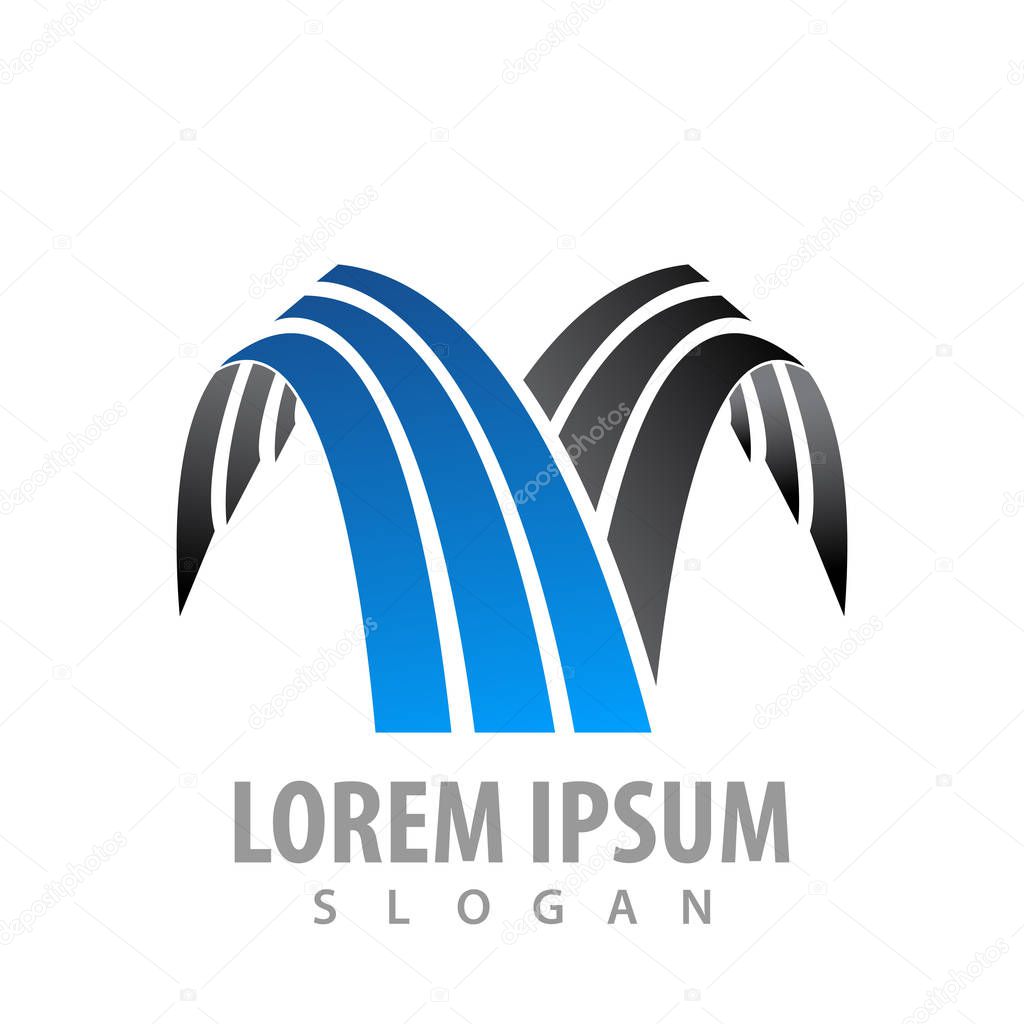 Line waterfall logo concept design. Symbol graphic template element