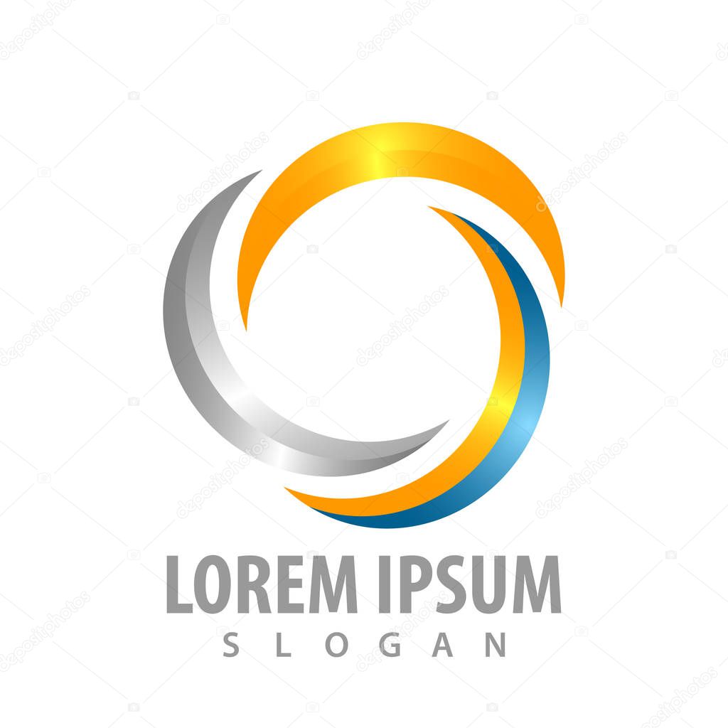 Shiny swirl rotate logo concept design. Symbol graphic template element