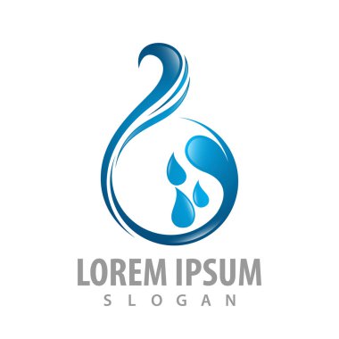 su damla dalga logosu konsept tasarımı. Sembol grafik şablonu ele