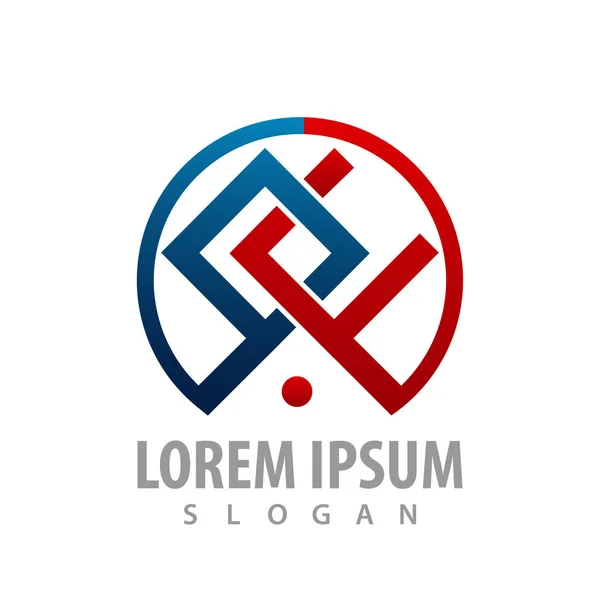 Daire satır çatı ile mektup Qf logo konsept tasarımı. Sembol grafiği