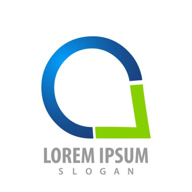 Çember açı hat logosu konsept tasarımı. Sembol grafik şablonu e