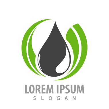 Su damlası yeşil swoosh konsept tasarımı. Sembol grafik temp