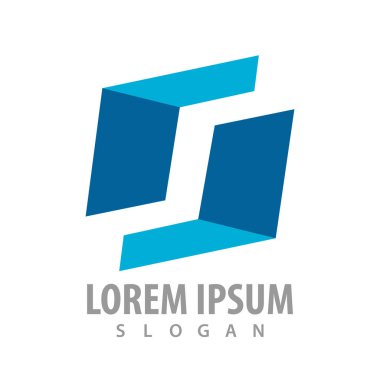 Geometrik şekil S harfi konsept tasarımı. Sembol grafik şablonu