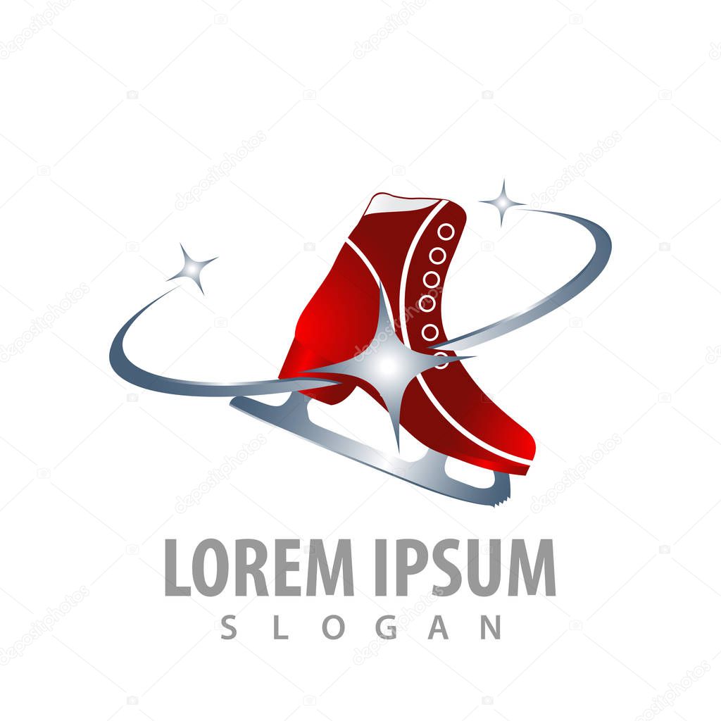 Figure skating ice skates shoes concept design. Symbol graphic template element