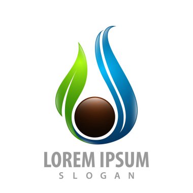 Yosun yaprağı daire kahverengi konsept tasarımı ile. Sembol grafik te