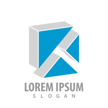 Geometrik 3d üçgen konsept tasarımı. Sembol grafik şablonu el