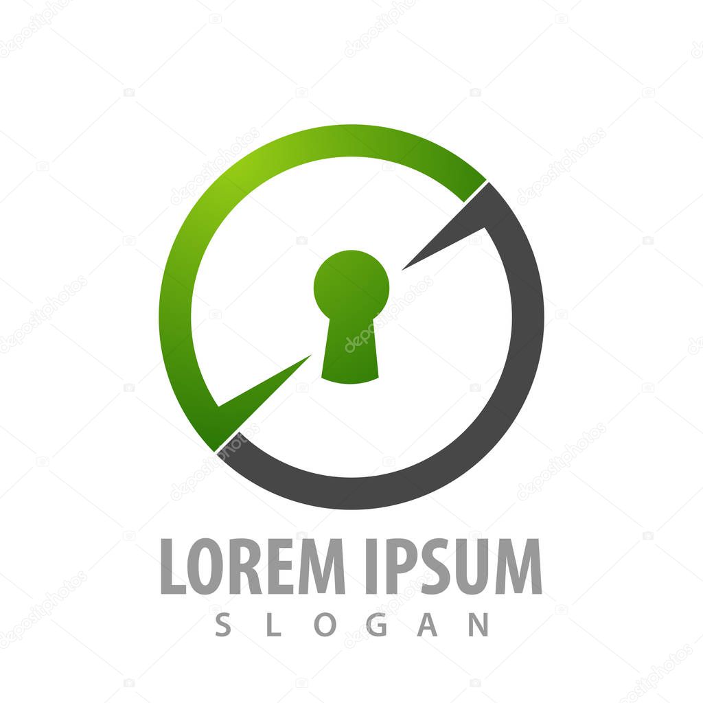 Circle key hole concept design. Symbol graphic template element