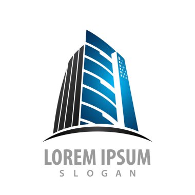 Konsept tasarımı bina gökdelenler. Sembol grafik şablonu ele
