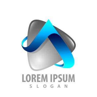 Medya bir konsept tasarımı harfi ile oynamak. Sembol grafik şablonu