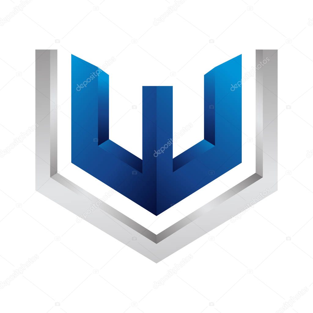 Initial letter VW in 3d Hexagon concept design. Symbol graphic template element