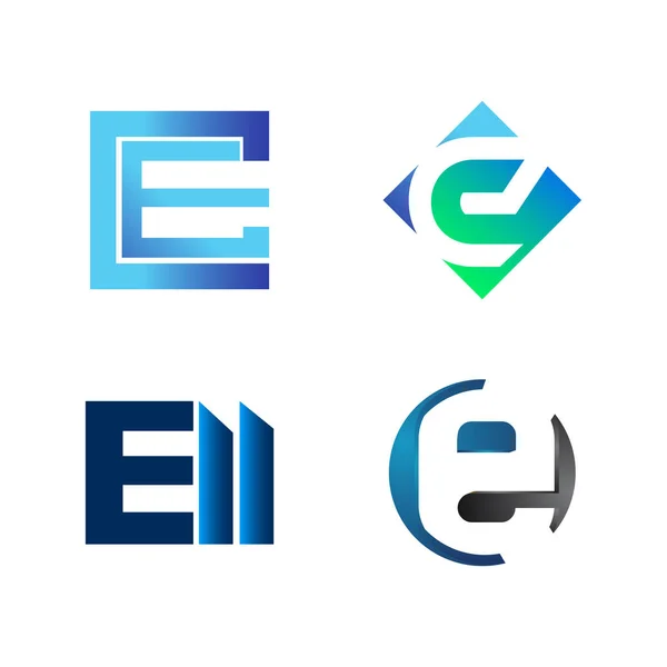 Satz Anfangsbuchstaben ce, e, ell, Symbol für Firmenlogo desig — Stockvektor
