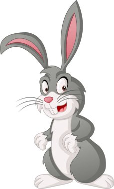 Cartoon cute rabbit. Vector illustration of funny happy animal. clipart