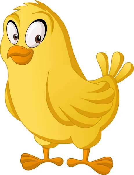 Cartoon Söt Chick Vektorillustration Roliga Glad Kyckling — Stock vektor