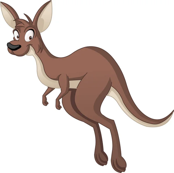 Cartoon Niedliches Känguru Vektorillustration Des Lustigen Glücklichen Tieres — Stockvektor