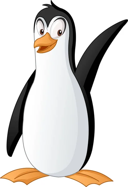 Kreskówka Cute Pingwina Ilustracja Wektorowa Zabawny Zadowolony Zwierzę — Wektor stockowy