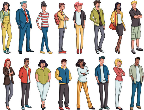 Группа мультипликационных бизнесменов