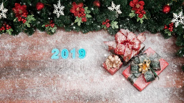 Navidad Concepto Año Nuevo Tienen Diseño Borde Color Azul Del — Foto de Stock