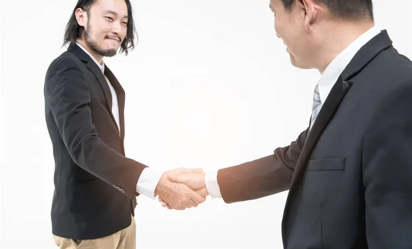 Young Asian Businessmen Handshake Other Businessman White Background Them Concept — Stock Photo, Image
