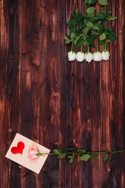 Aftelkalender Voor Valentijnsdag Liefde Concept Arrangement Van Verse Drie Mooie — Stockfoto