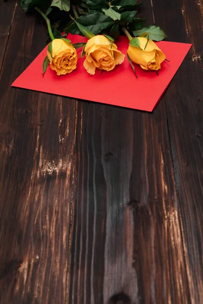 Aftelkalender Voor Valentijnsdag Liefde Concept Arrangement Van Verse Drie Mooie — Stockfoto