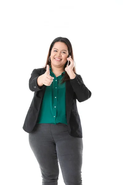 Plump lady in smart casual — Stock Photo, Image