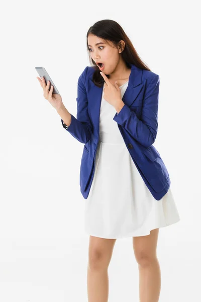 Asian lady on white background — Stock Photo, Image