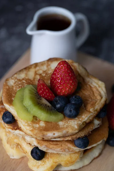 Pancakes on white plate — Stock Photo, Image