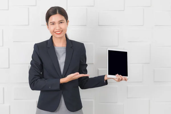 young lady working at office