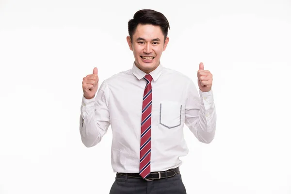 Aziatische zakenman duimen omhoog. — Stockfoto