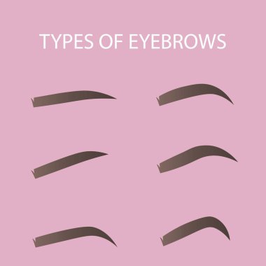 Kaşları farklı türleri. Şablon vektör elle çizilmiş çizim kaşları.