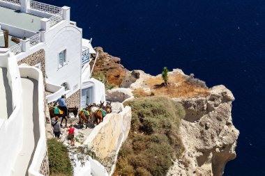 merdiven Oia Santorini Yunanistan azalan eşekler