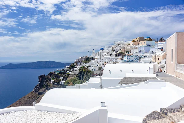 Typische Weiße Gebäude Imerofigli Santorini Griechenland — Stockfoto