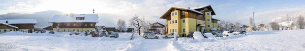 Arquitectura Típica Una Flachau Nevada Austria — Foto de Stock