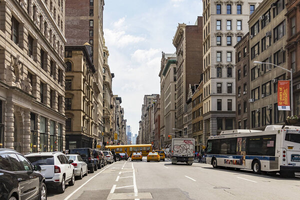 A typical image of a busy street of New York, USA