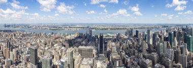 West panorama view from The Empire State Building with New Jersey and the Hudson river, New York, United States