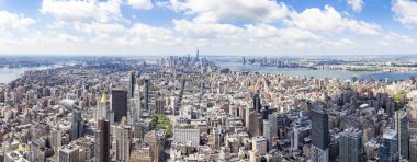 Empire State Binası Aşağı Manhattan ve bir Dünya Ticaret Merkezi, New York, Amerika Birleşik Devletleri ile Güney Panorama görüş