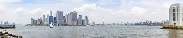 Panorama Foto Governors Island Com Uma Vista Deslumbrante Jersey City — Fotografia de Stock