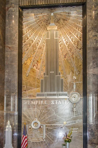 Dekoracja Ścienna Sali Empire State Budynku New York Stany Zjednoczone — Zdjęcie stockowe